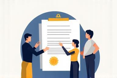 Image abstraite représentant un contrat de travail